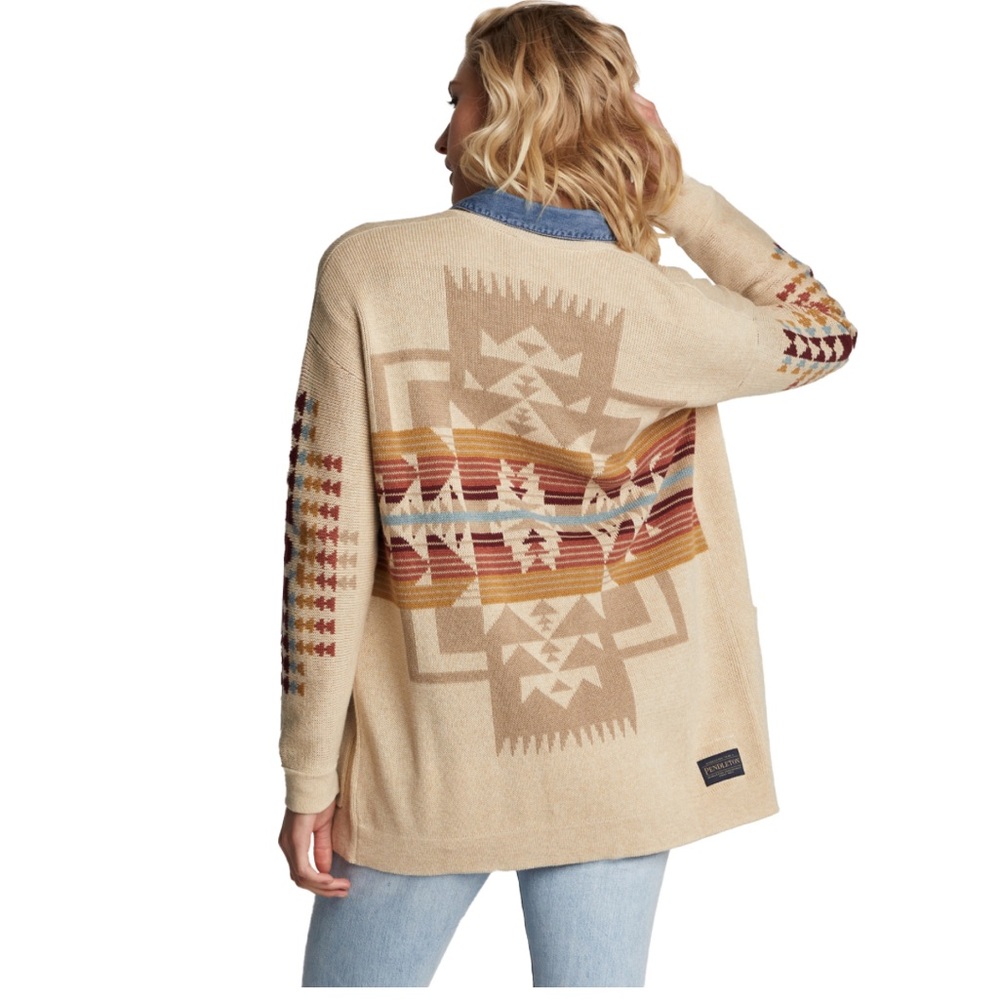 Pendleton Ladies Graphic Open Front Cardigan Larg… - image 5